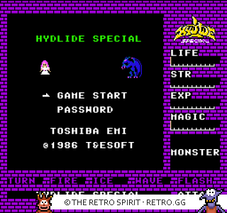 Game screenshot of Hydlide Special