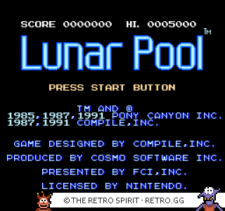 Game screenshot of Lunar Pool