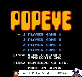 Game screenshot of Popeye