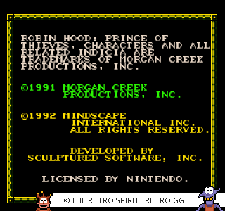 Game screenshot of Robin Hood: Prince of Thieves