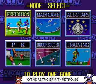 Game screenshot of CAPCOM's Soccer Shootout