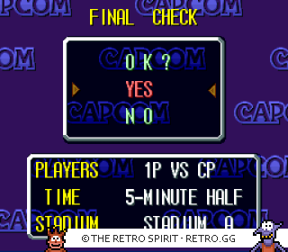 Game screenshot of CAPCOM's Soccer Shootout