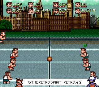 Game screenshot of Kunio-kun no Dodge Ball: Zenin Shuugou! Tournament Special