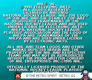 Game screenshot of NHL 96