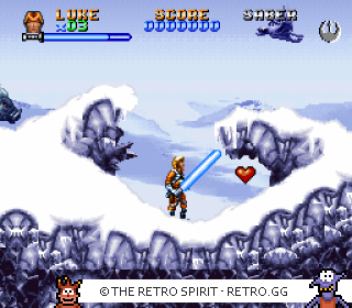 Game screenshot of Super Star Wars: The Empire Strikes Back