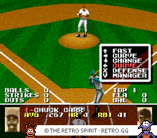 Game screenshot of Tecmo Super Baseball