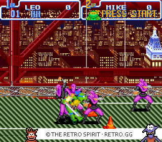 Game screenshot of Teenage Mutant Ninja Turtles IV: Turtles in Time