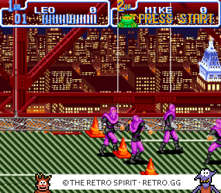 Game screenshot of Teenage Mutant Ninja Turtles IV: Turtles in Time