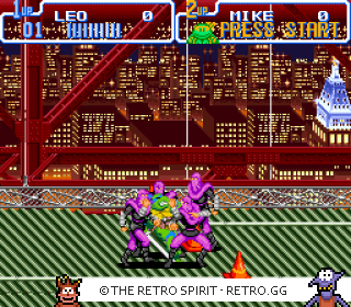 Game screenshot of Teenage Mutant Ninja Turtles IV: Turtles in Time