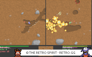 Game screenshot of Liero