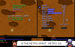 Game screenshot of Liero