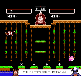 Game screenshot of Donkey Kong Jr. no Sansuu Asobi